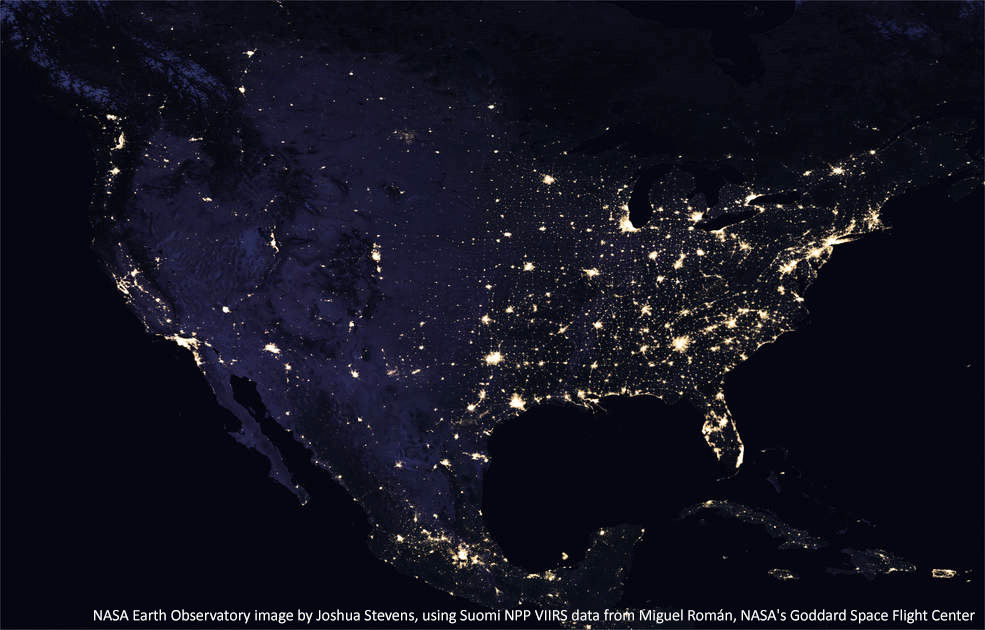 Continental USA at Night