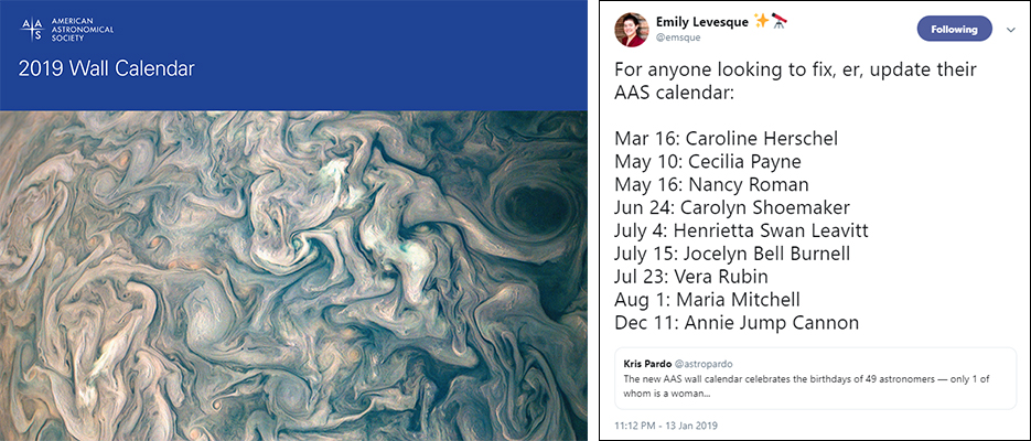 AAS Wall Calendar and Tweet