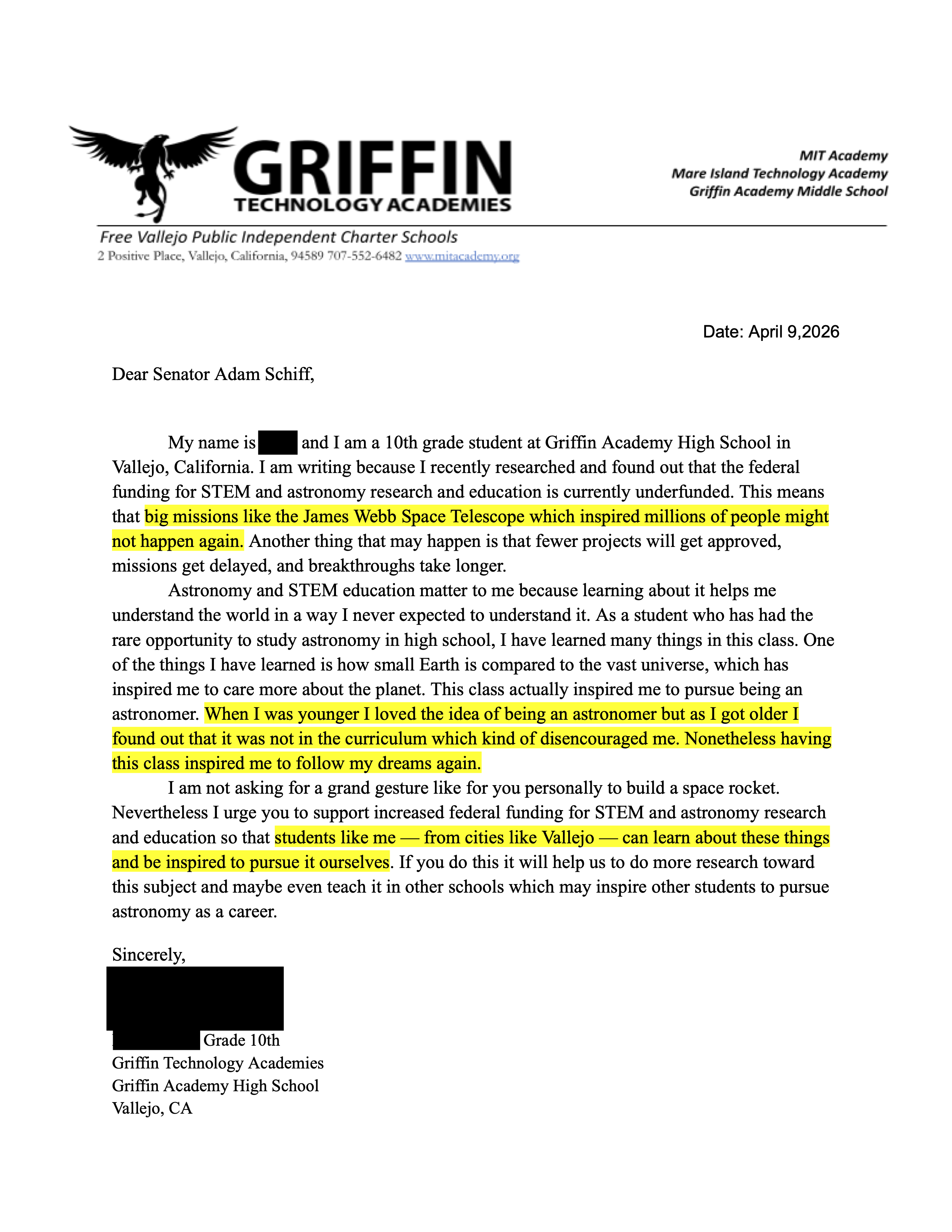 Letter 1