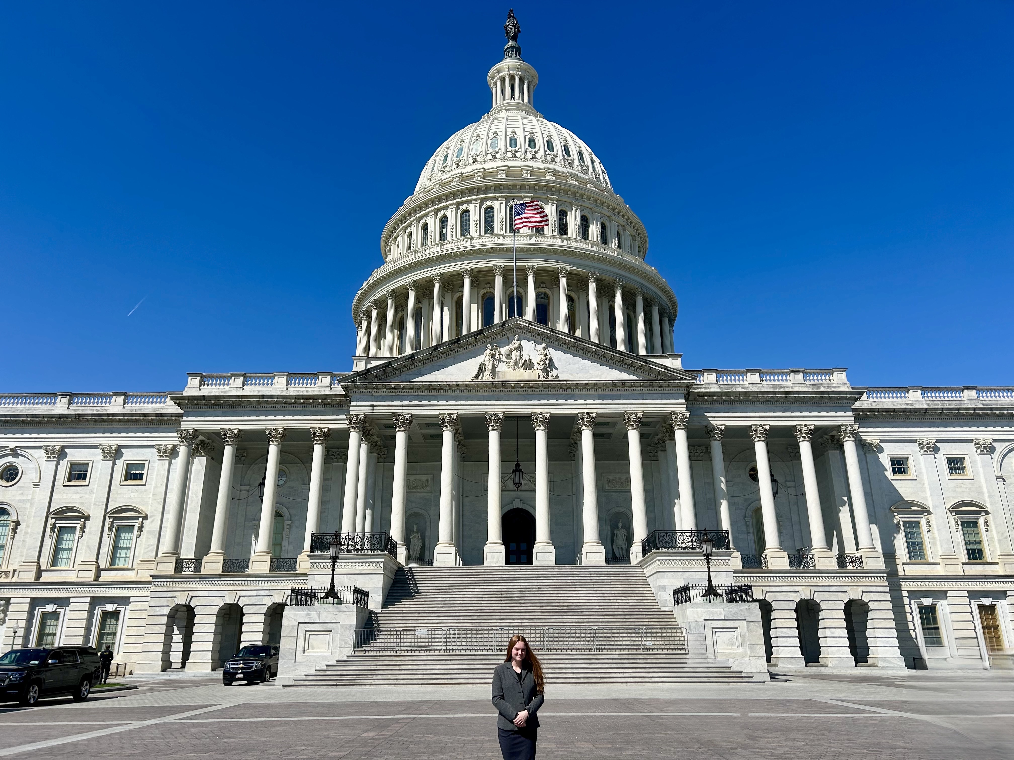 In front of the Capitol building.