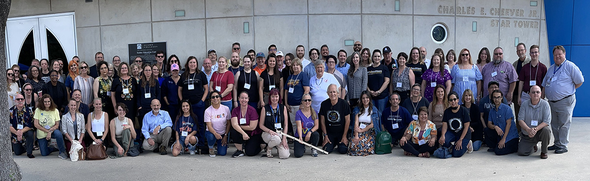 Group photo of participants in the solar-eclipse planning workshop in San Antonio, Texas, in September 2023.
