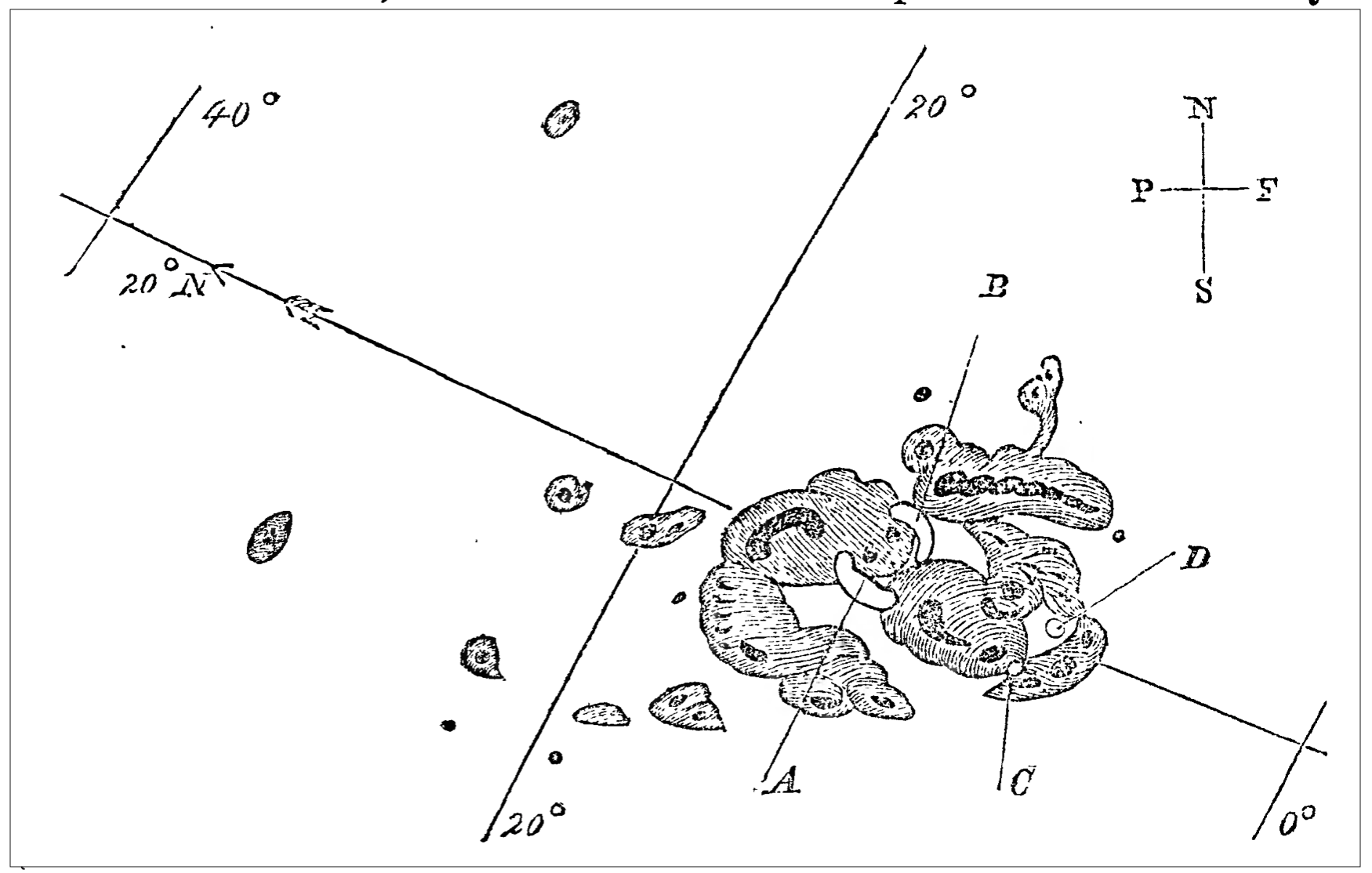 Carrington’s drawing of the solar white flare 