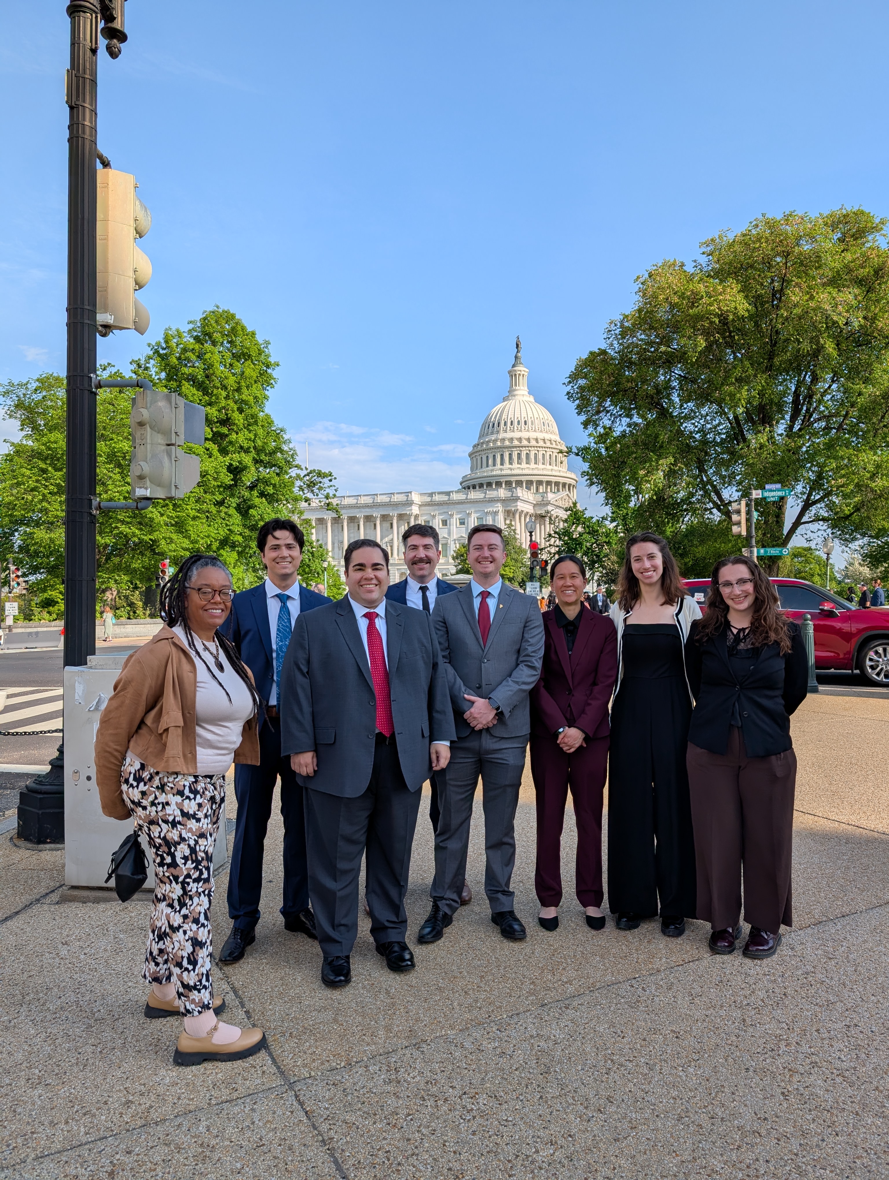 Group photo in front of the Capitol building.
