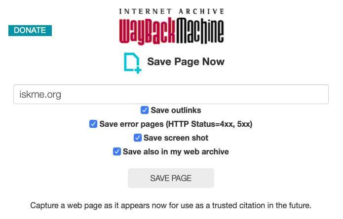 A screenshot of the Wayback machine.
